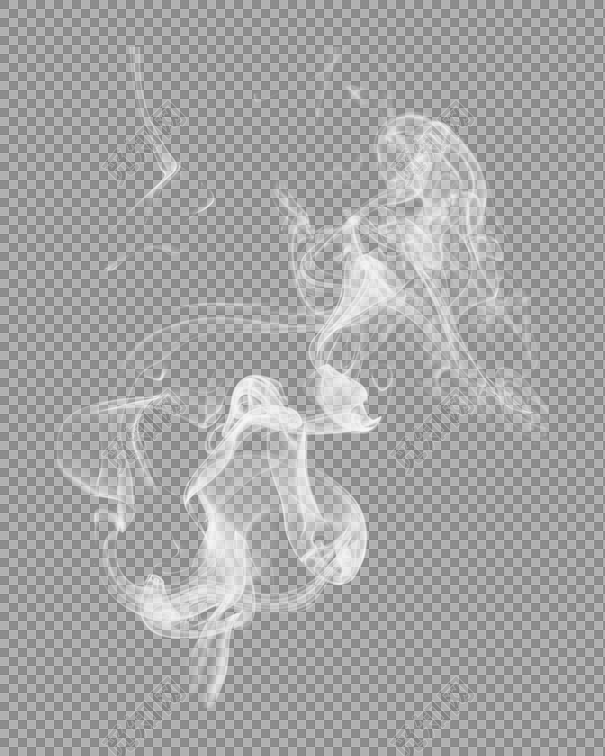 白色迷幻水墨烟雾装饰矢量素材