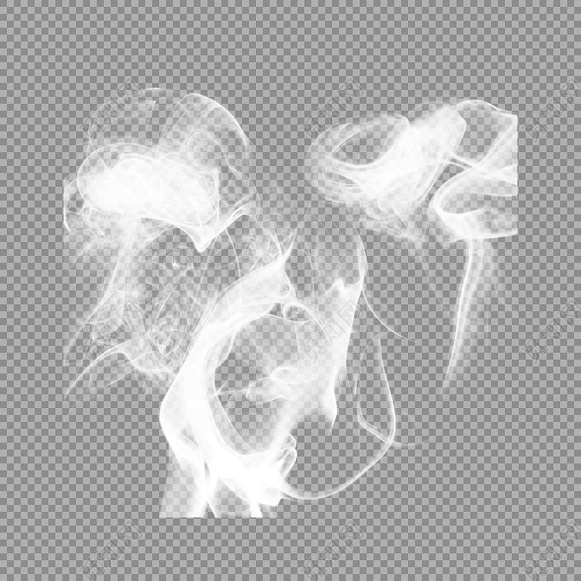迷幻白色烟雾矢量素材