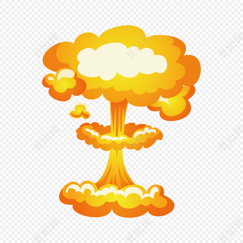 卡通爆炸蘑菇云矢量素材