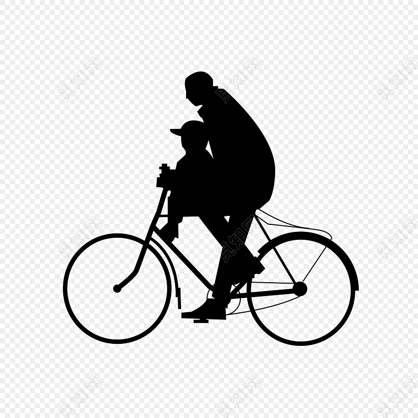父亲儿子父亲儿子骑单车
