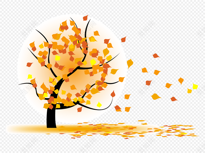 秋天秋分漂浮枫叶树叶装饰树木秋分落叶素材