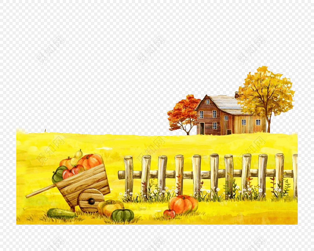 秋天金秋风景画素材