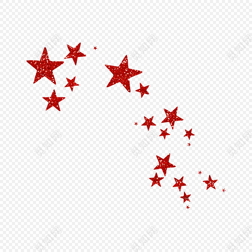 红色星星纹理五角星素材