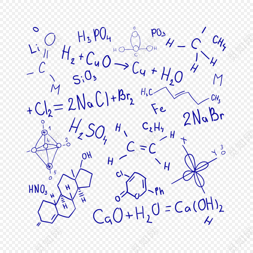 蓝色化学方程式科学