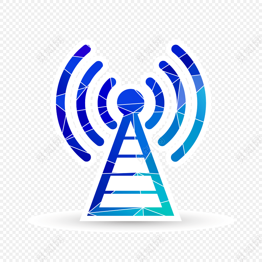 卡通蓝色wifi信号设计素材