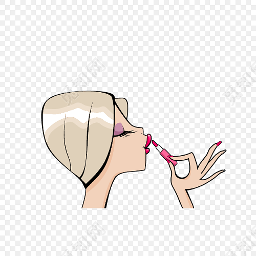 美女化妆卡通插画