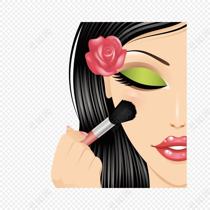 美女化妆插画