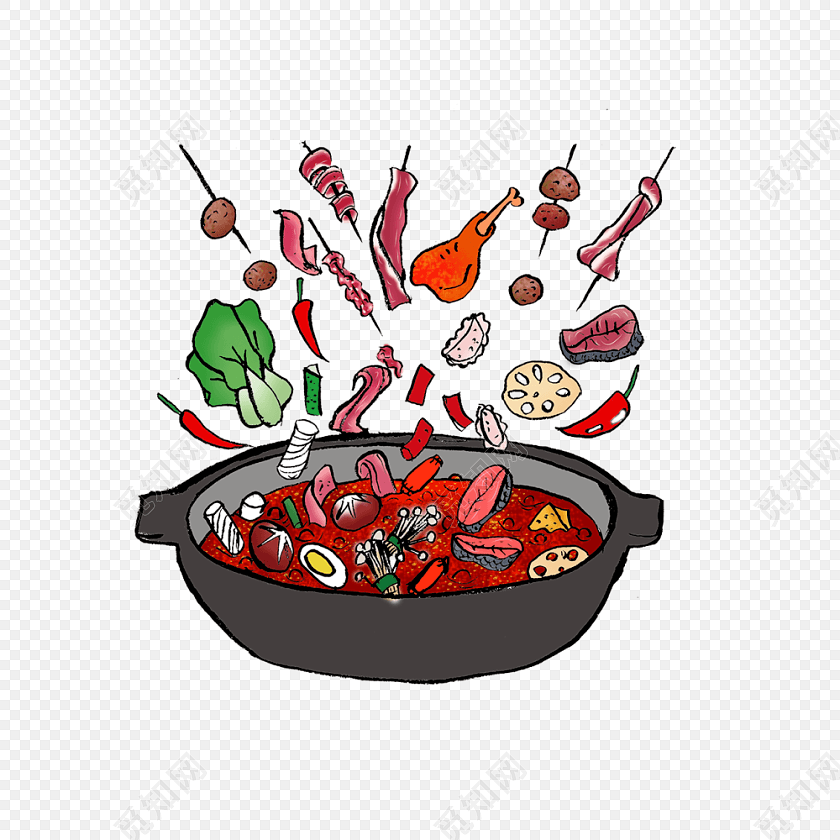 卡通美食火锅素材