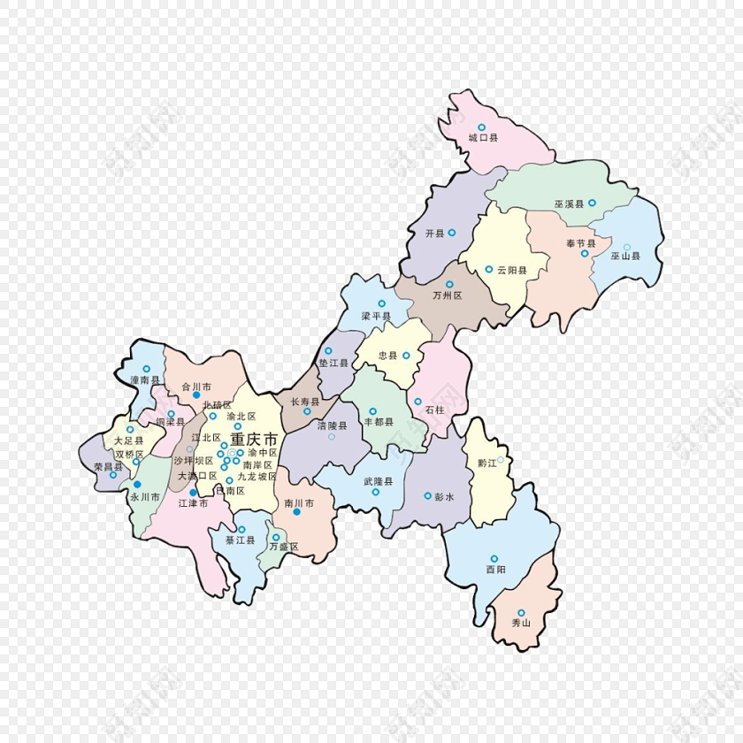 重庆地图素材