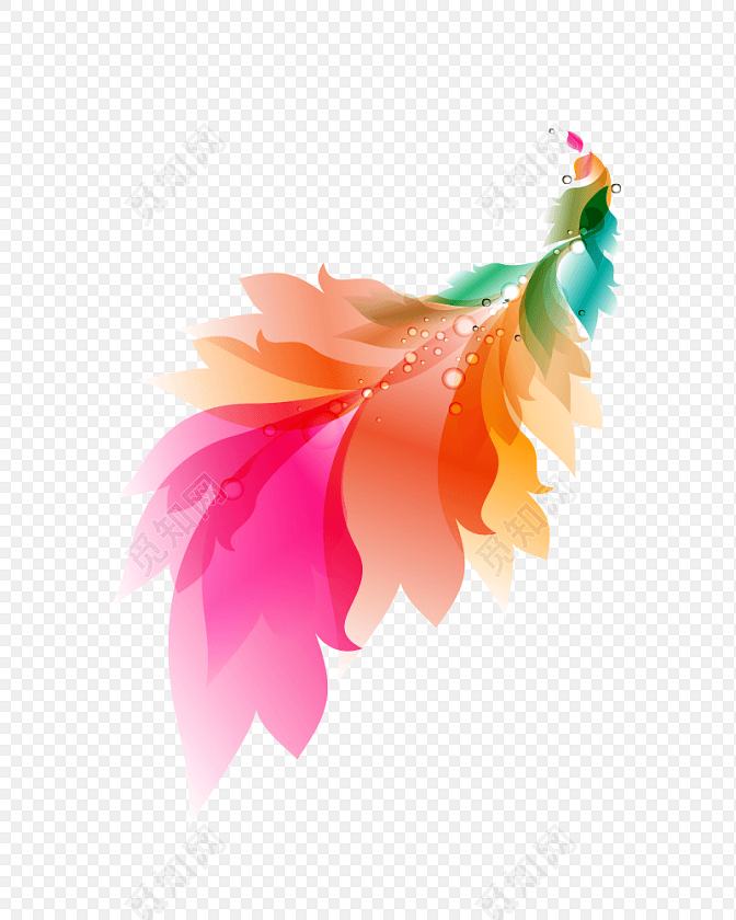 羽毛拼接凤凰logo设计素材