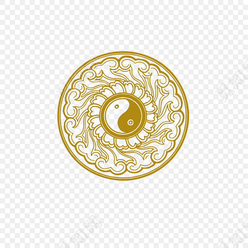 中国风 八卦 纹理 太极图 波浪