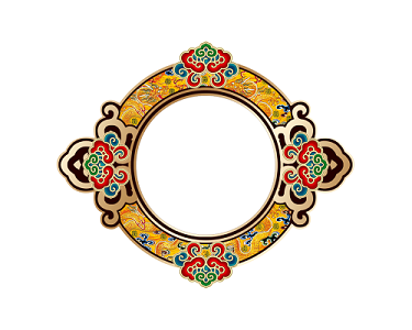 古典复古藏式花纹彩色边框