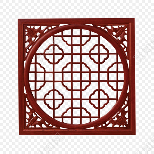 古代门窗雕花门窗复古门框中式素材