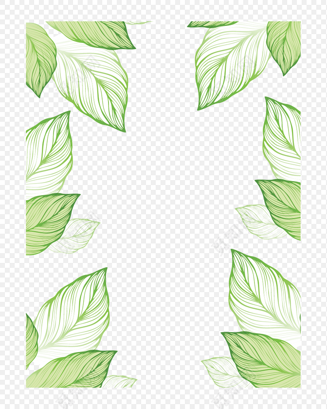 清新树叶边框