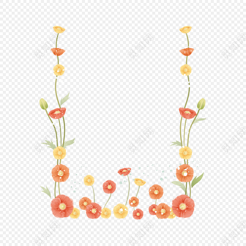 小花花边边框素材