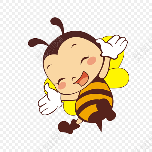 可爱手绘蜜蜂矢量素材
