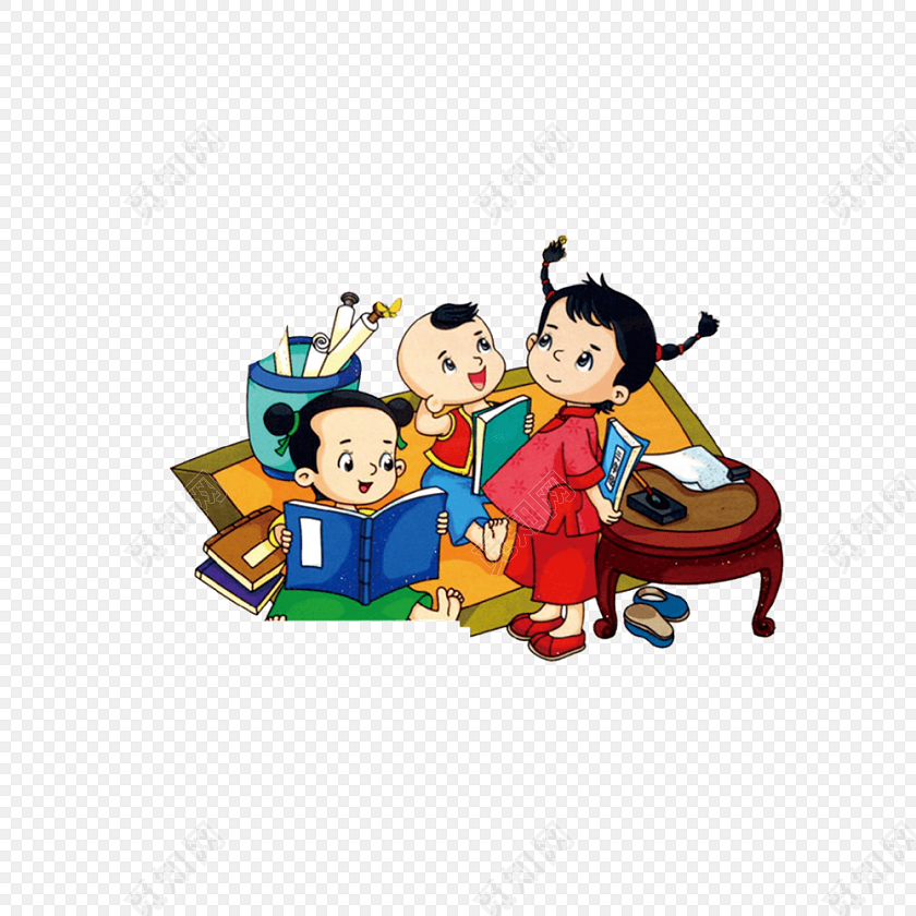 教师节古代孩子儿童学习矢量素材