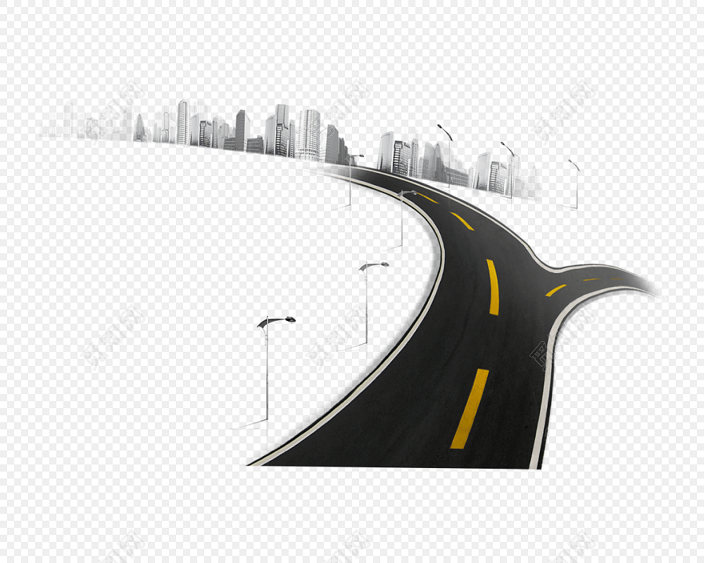 png 免费下载png png素材黑色卡通分叉路图下载素材标签:道路 免抠