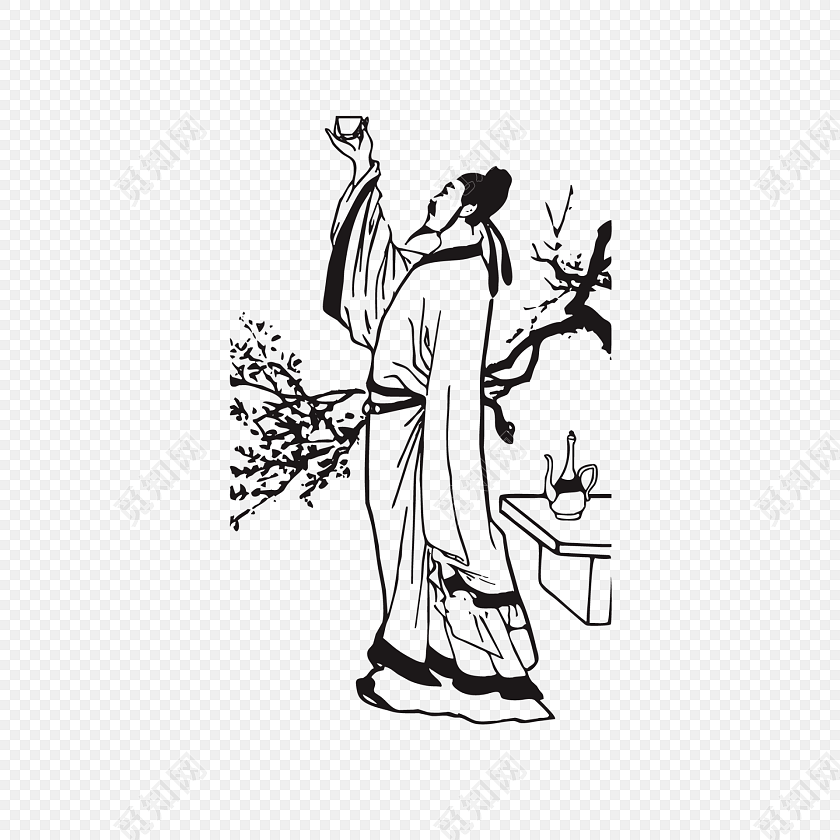 下载png png素材 古代饮酒图素材标签:酒文化 免抠素材 酒 喝酒 矢量