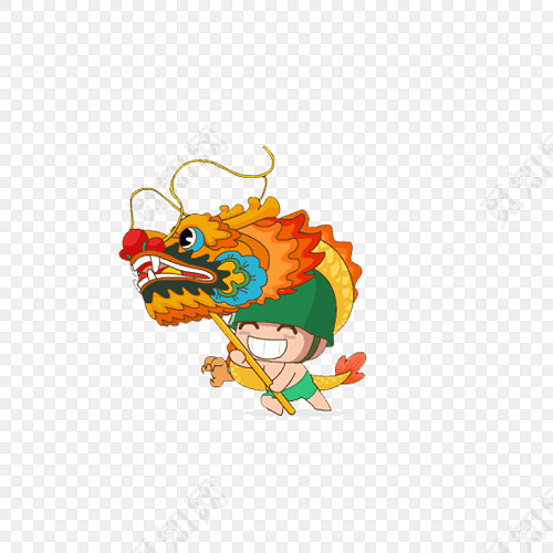 卡通舞龙元素