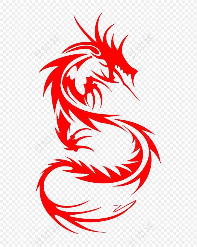 红色中国风龙免抠素材