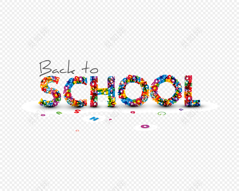 创意school彩色字素材元素
