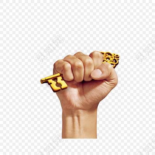 拿着金钥匙的拳头素材图片