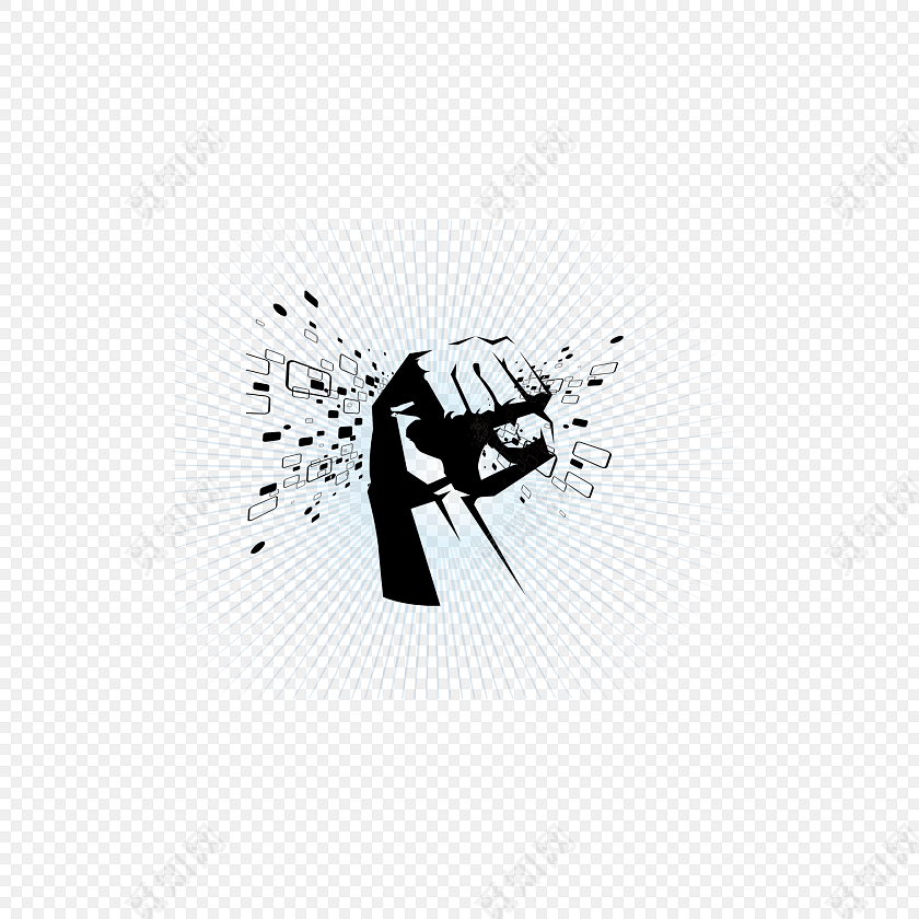黑白拳头设计素材