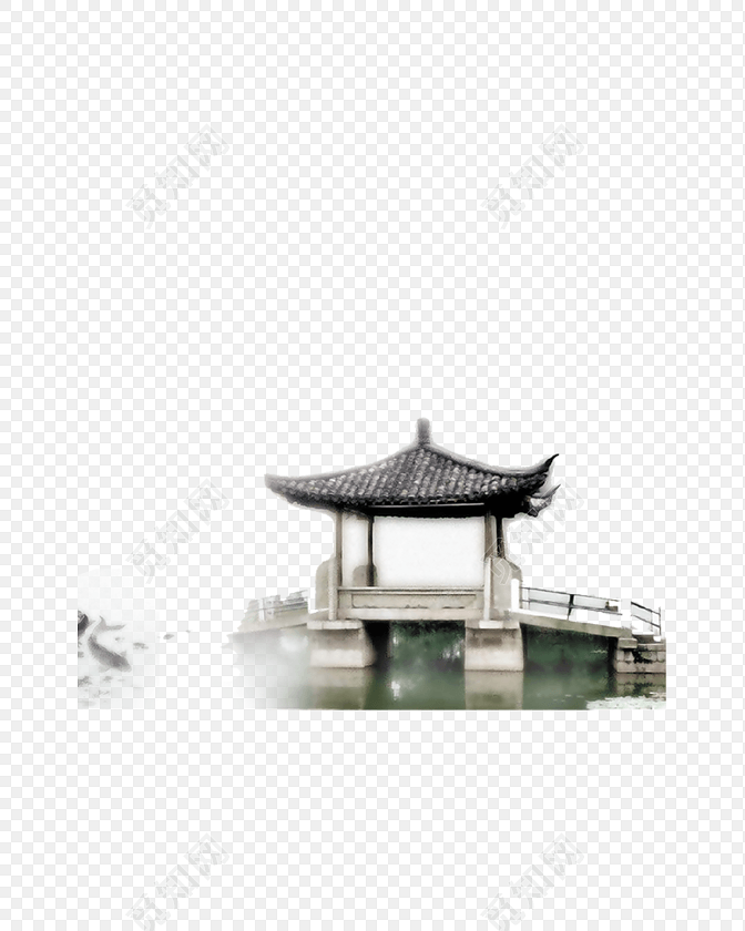 水墨亭子