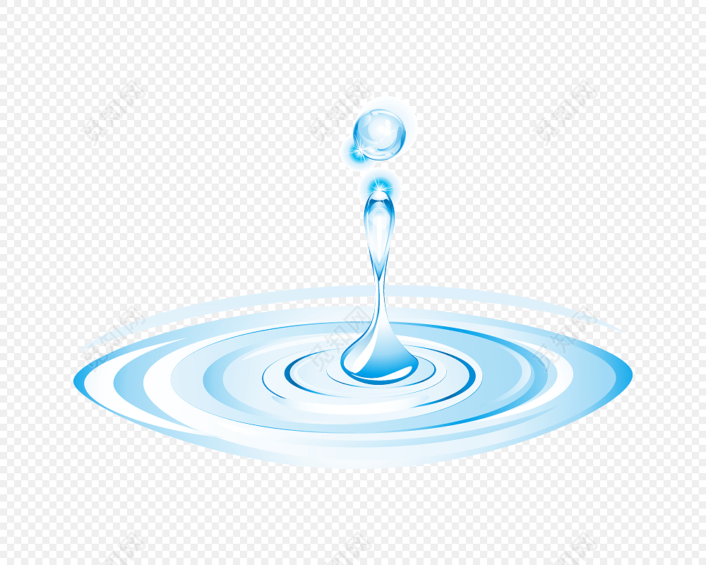 手绘动态水滴水纹矢量元素