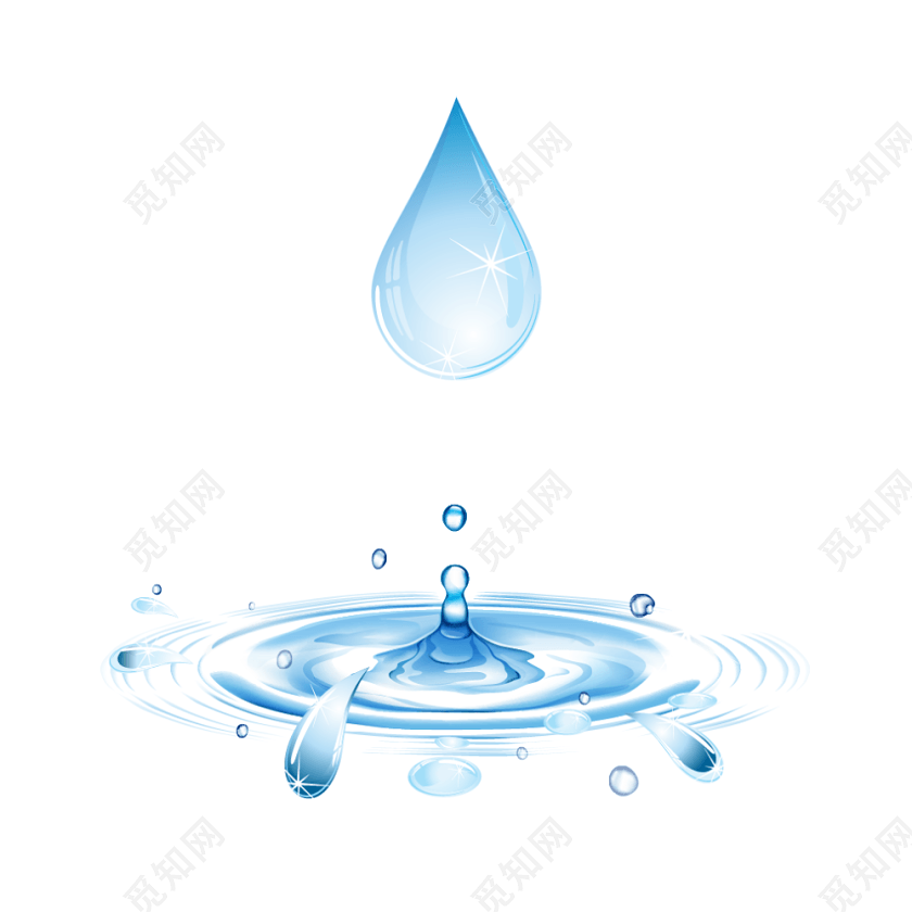 水滴四溅水波纹素材