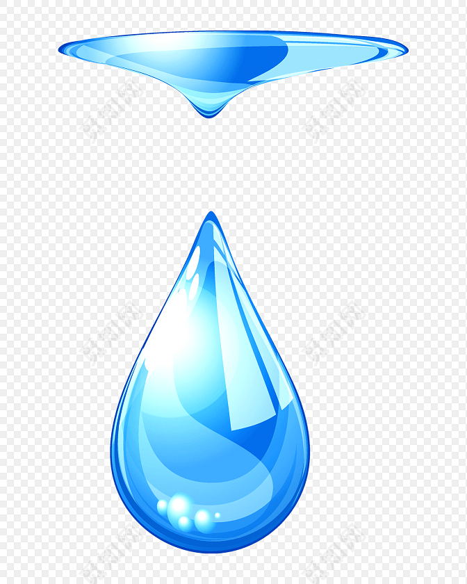 蓝色水滴滴落动态矢量元素
