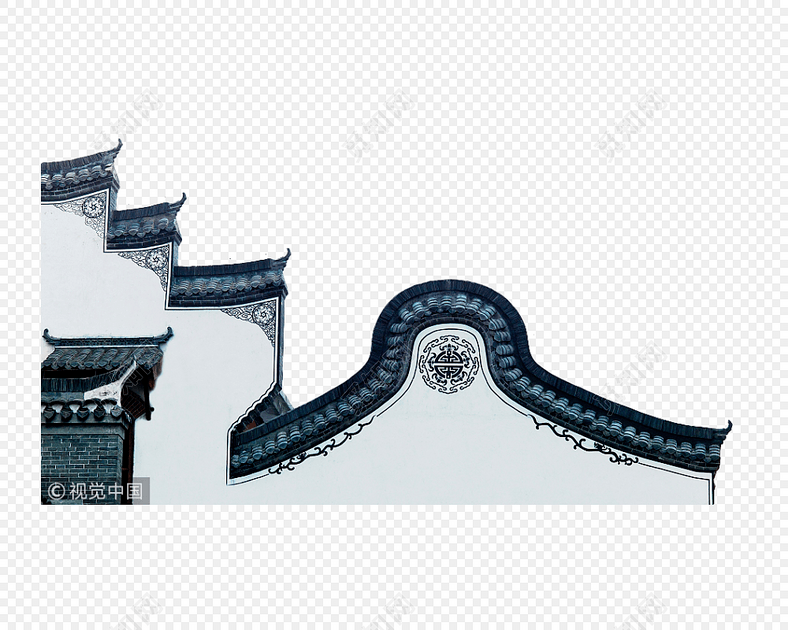 徽派古代建筑元素素材