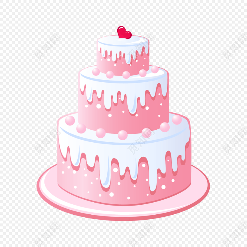 彩色生日蛋糕免抠素材