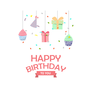 彩色生日快乐祝福语艺术字免抠素材