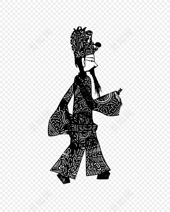 中国传统皮影戏黑色素材