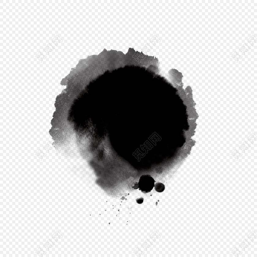 黑色水墨晕染免费下载_png素材_觅知网