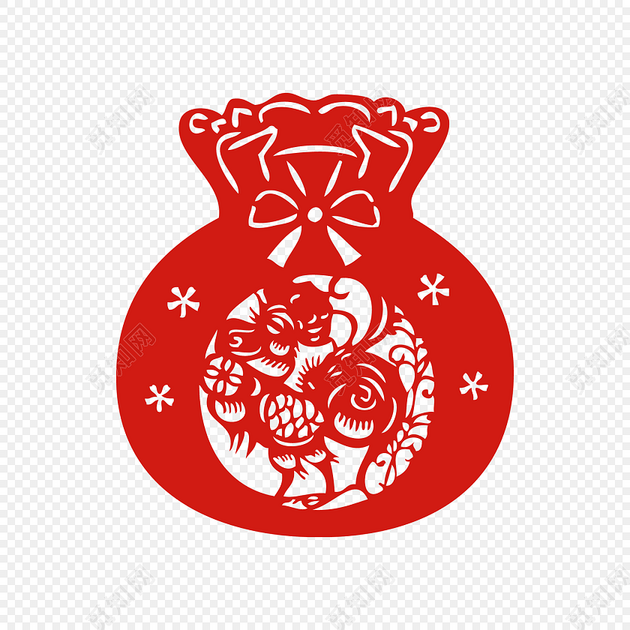 福袋剪纸素材