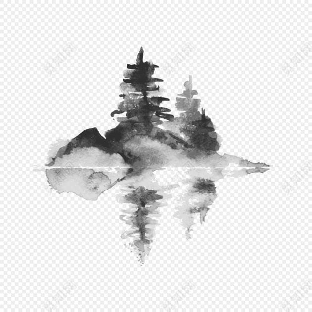 png 免费下载png png素材水中倒影国画素材标签:免抠素材 手绘 水墨