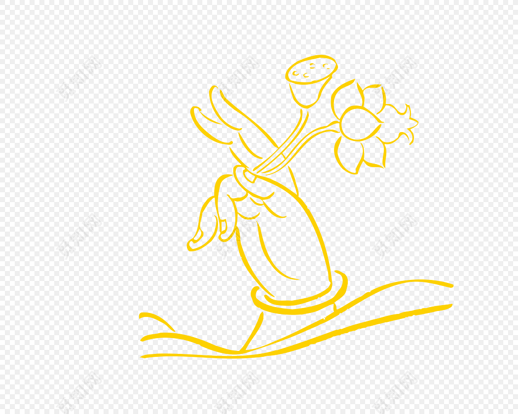 手绘佛教禅手素材