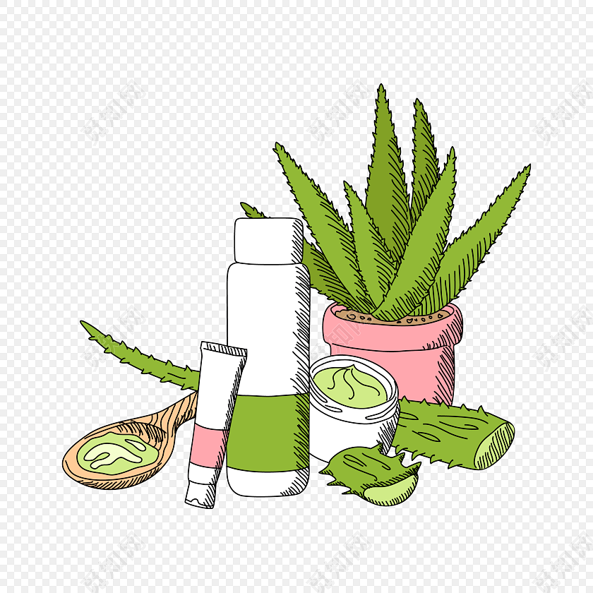 卡通手绘芦荟胶