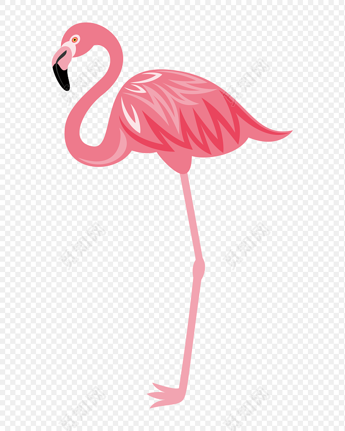 粉色卡通火烈鸟设计素材