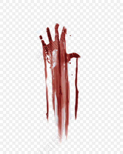 红色血迹手印免抠png透明图层素材