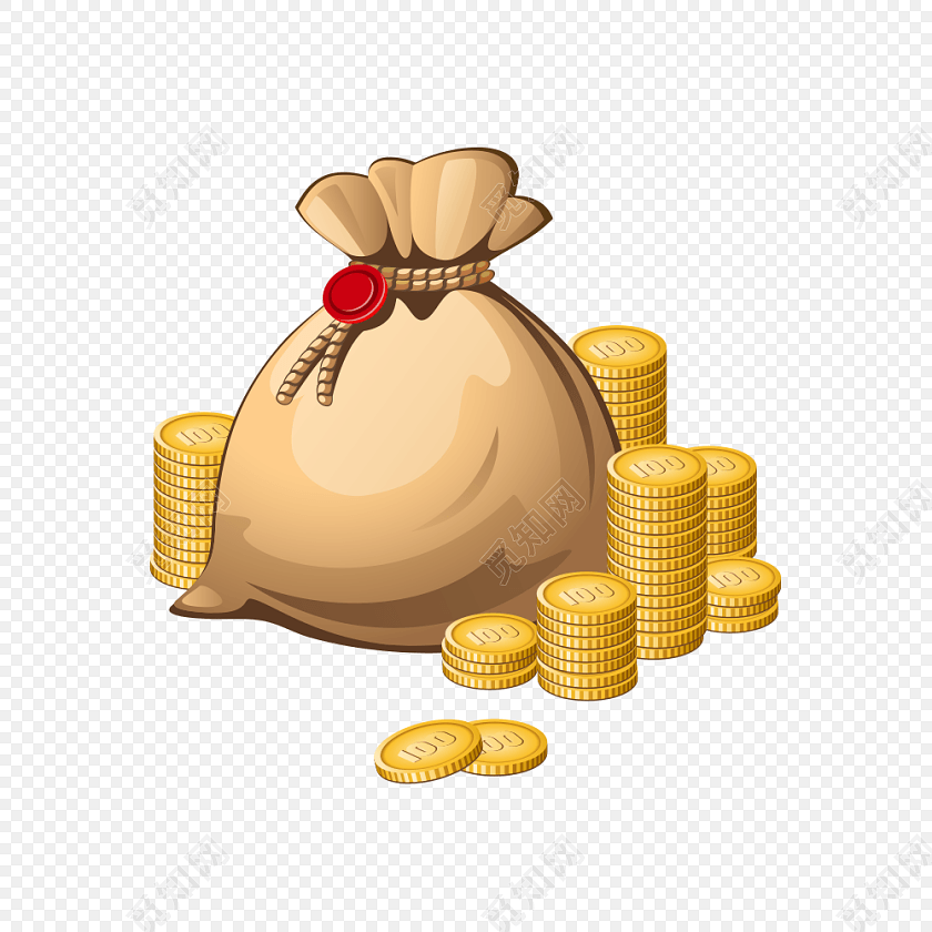 金币钱袋子素材