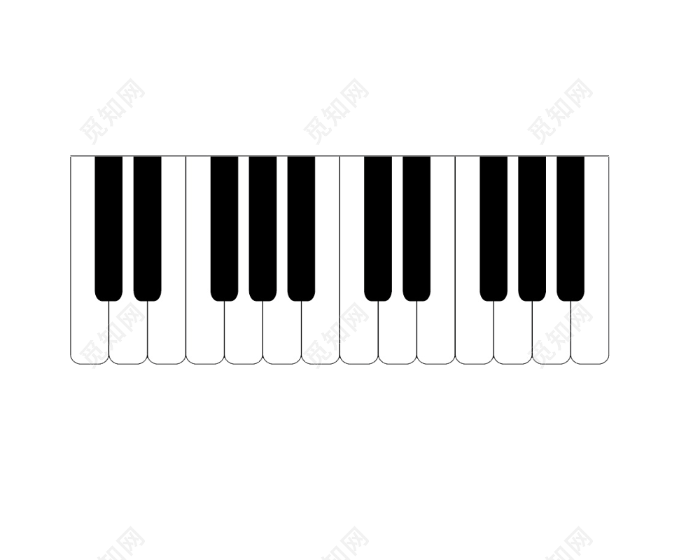 音符琴键矢量素材