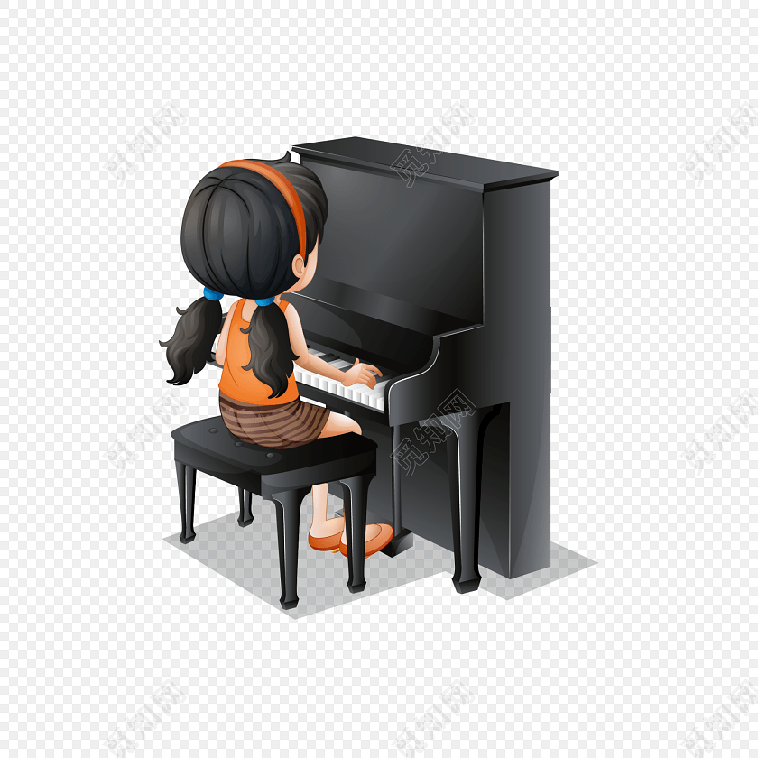 卡通乐器钢琴音乐音符素材