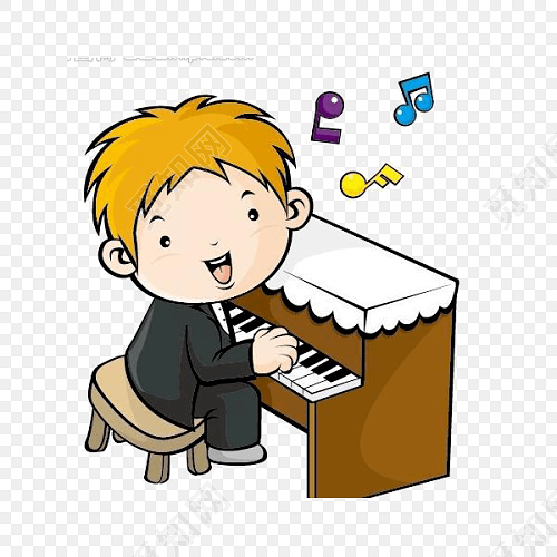 卡通乐器钢琴音乐音符素材