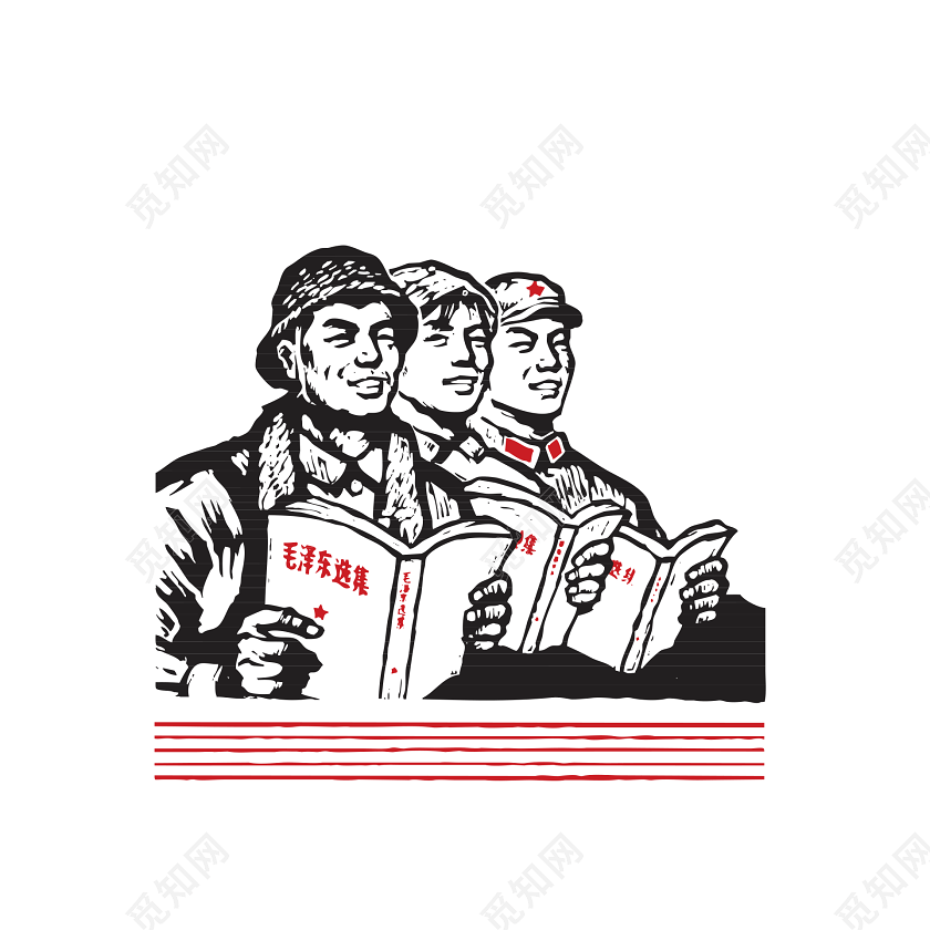 劳动人民黑白手绘插画素材