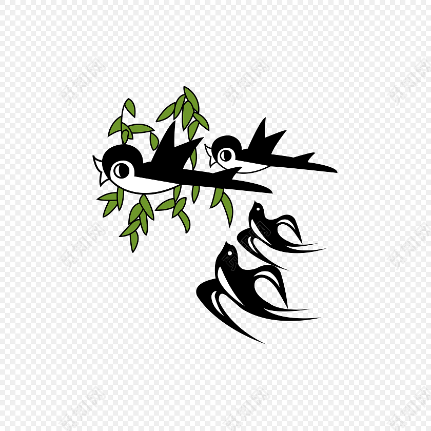 卡通燕子插画素材