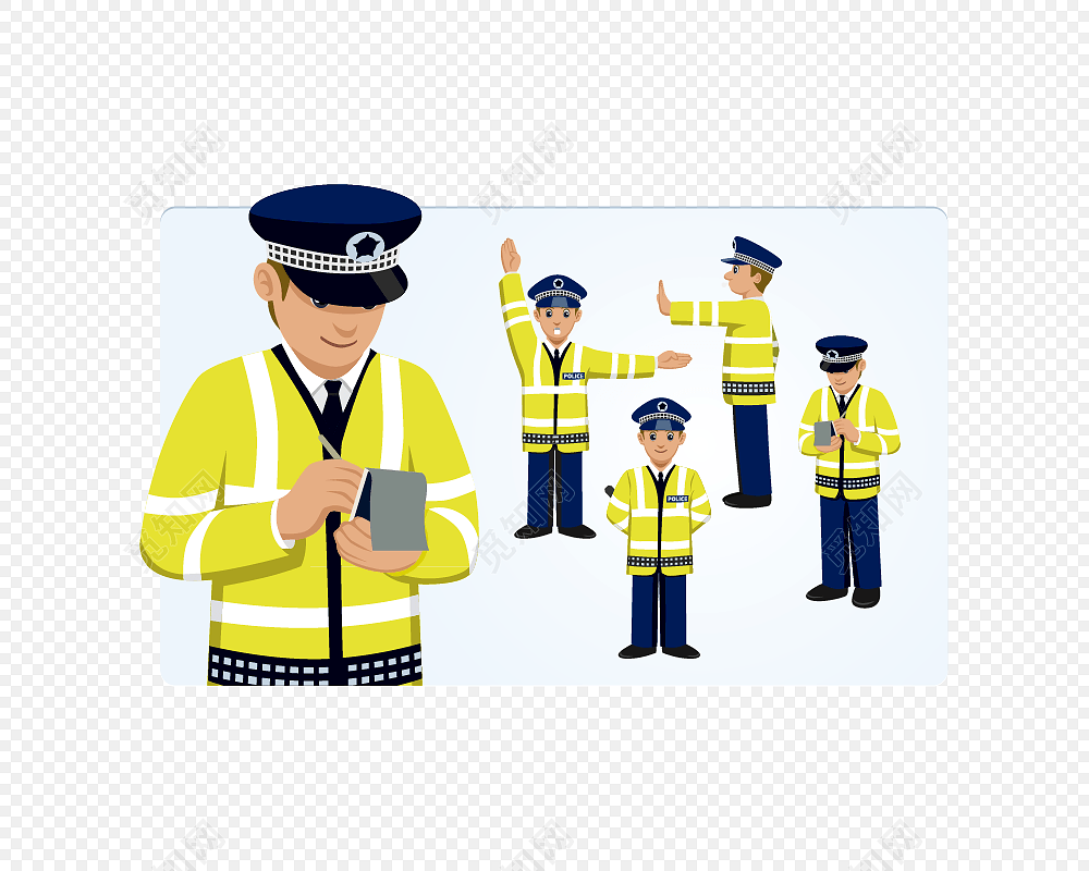 交警人物形象免抠图素材